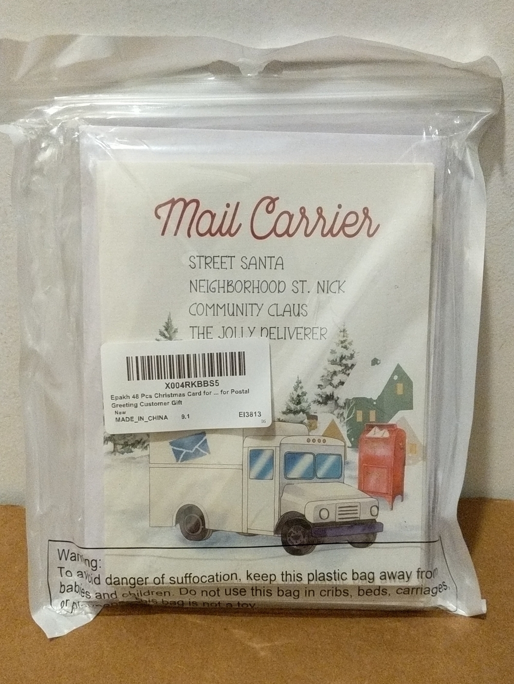 Mail Carrier Christmas Cards Set - Illustrated Holiday Truck 48 Post Cards